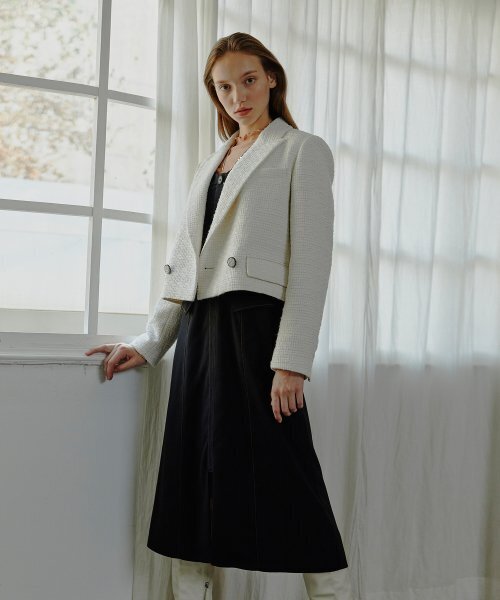 ETMON（エトモン）の「Tweed Double Jacket  Cream（テーラードジャケット・レディース・その他・FREE）」の3枚目の写真