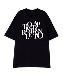 [オーバーサイズ]ビッグロゴ13番手コットンラウンドネック半袖Tシャツ_ブラック
