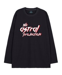 パンクレタリングオーバーサイズロングスリーブTシャツ_チャコール
