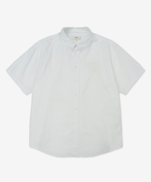 YALE(イェール)の「Yロゴオーバーサイズオックスフォードシャツ_ホワイト(シャツ/ブラウス・レディース・その他・SMALL/MEDIUM/LARGE/X-LARGE)」の1枚目の写真
