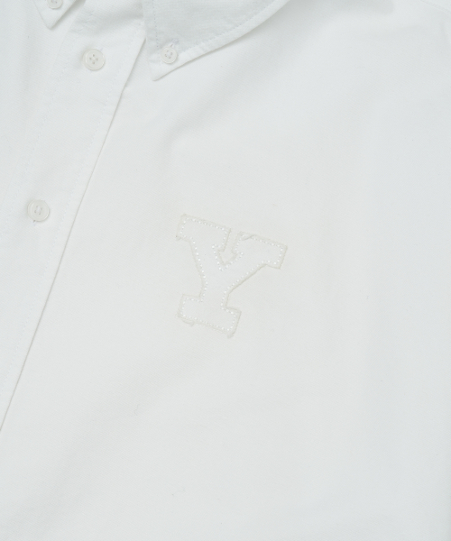 YALE(イェール)の「Yロゴオーバーサイズオックスフォードシャツ_ホワイト(シャツ/ブラウス・レディース・その他・SMALL/MEDIUM/LARGE/X-LARGE)」の5枚目の写真