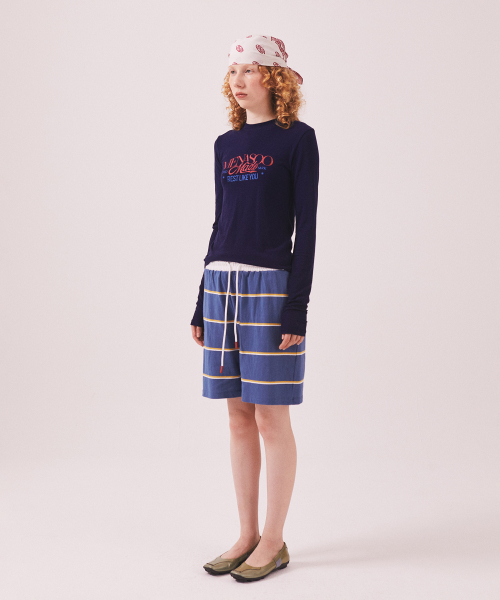 MENASOO(ミナス)の「MNS Soft Fitted Long T Shirt_Navy(Tシャツ/カットソー・レディース・ネイビー・F)」の5枚目の写真