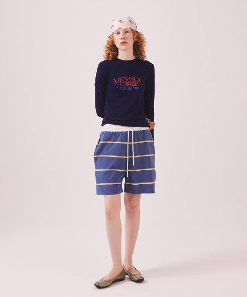 MENASOO(ミナス)の「MNS Soft Fitted Long T Shirt_Navy(Tシャツ/カットソー・レディース・ネイビー・F)」の7枚目の写真