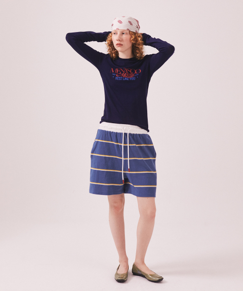 MENASOO(ミナス)の「MNS Soft Fitted Long T Shirt_Navy(Tシャツ/カットソー・レディース・ネイビー・F)」の8枚目の写真