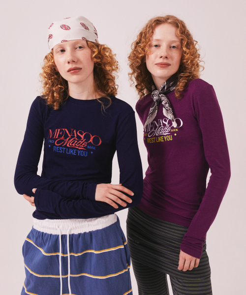 MENASOO(ミナス)の「MNS Soft Fitted Long T Shirt_Navy(Tシャツ/カットソー・レディース・ネイビー・F)」の14枚目の写真