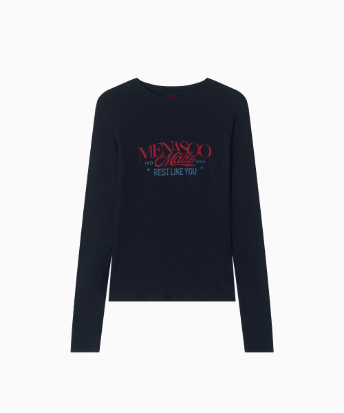 MENASOO(ミナス)の「MNS Soft Fitted Long T Shirt_Navy(Tシャツ/カットソー・レディース・ネイビー・F)」の15枚目の写真