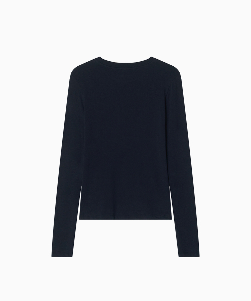 MENASOO(ミナス)の「MNS Soft Fitted Long T Shirt_Navy(Tシャツ/カットソー・レディース・ネイビー・F)」の16枚目の写真