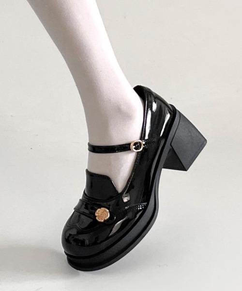Shoes in Closet(シューズインクローゼット)の「軽量 厚底 ウィングチップ ストラップ ヒール メリージェーン 475(ドレスシューズ・レディース・ダークブラウン/ブラック・S/LL/L/M)」の5枚目の写真
