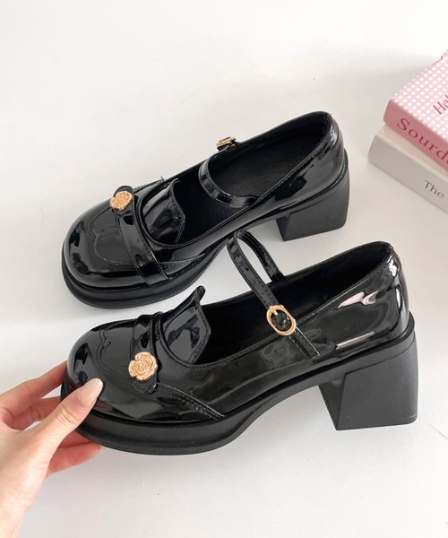 Shoes in Closet(シューズインクローゼット)の「軽量 厚底 ウィングチップ ストラップ ヒール メリージェーン 475(ドレスシューズ・レディース・ダークブラウン/ブラック・S/LL/L/M)」の6枚目の写真