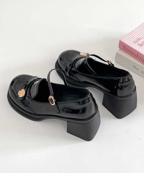 Shoes in Closet(シューズインクローゼット)の「軽量 厚底 ウィングチップ ストラップ ヒール メリージェーン 475(ドレスシューズ・レディース・ダークブラウン/ブラック・S/LL/L/M)」の7枚目の写真