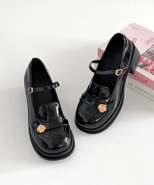 Shoes in Closet(シューズインクローゼット)の「軽量 厚底 ウィングチップ ストラップ ヒール メリージェーン 475(ドレスシューズ・レディース・ダークブラウン/ブラック・S/LL/L/M)」の8枚目の写真