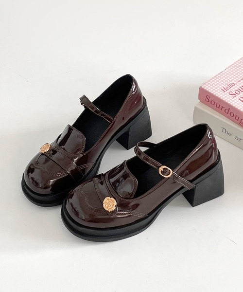 Shoes in Closet(シューズインクローゼット)の「軽量 厚底 ウィングチップ ストラップ ヒール メリージェーン 475(ドレスシューズ・レディース・ダークブラウン/ブラック・S/LL/L/M)」の9枚目の写真