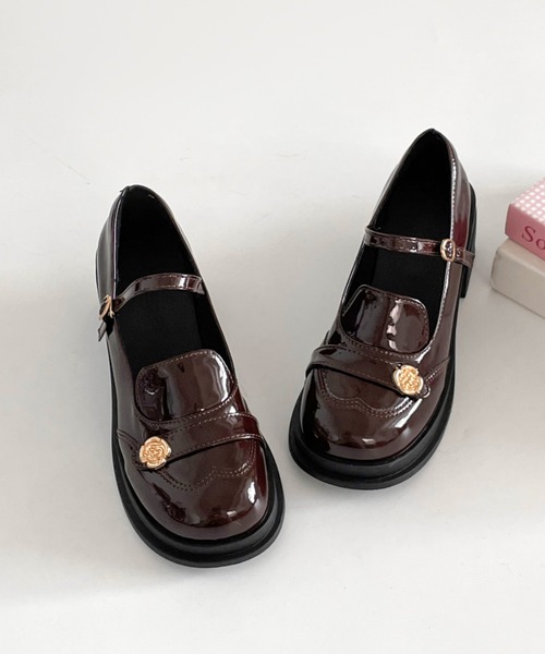 Shoes in Closet(シューズインクローゼット)の「軽量 厚底 ウィングチップ ストラップ ヒール メリージェーン 475(ドレスシューズ・レディース・ダークブラウン/ブラック・S/LL/L/M)」の10枚目の写真