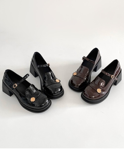 Shoes in Closet(シューズインクローゼット)の「軽量 厚底 ウィングチップ ストラップ ヒール メリージェーン 475(ドレスシューズ・レディース・ダークブラウン/ブラック・S/LL/L/M)」の12枚目の写真