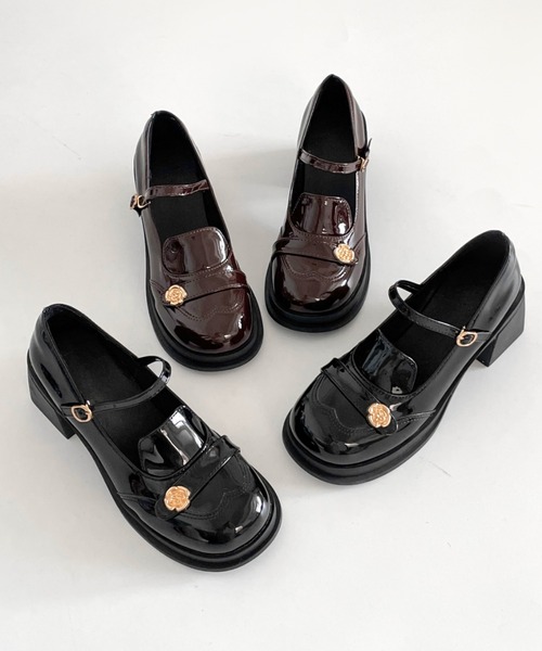 Shoes in Closet(シューズインクローゼット)の「軽量 厚底 ウィングチップ ストラップ ヒール メリージェーン 475(ドレスシューズ・レディース・ダークブラウン/ブラック・S/LL/L/M)」の13枚目の写真