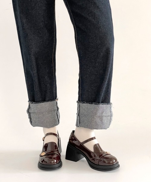 Shoes in Closet(シューズインクローゼット)の「軽量 厚底 ウィングチップ ストラップ ヒール メリージェーン 475(ドレスシューズ・レディース・ダークブラウン/ブラック・S/LL/L/M)」の17枚目の写真