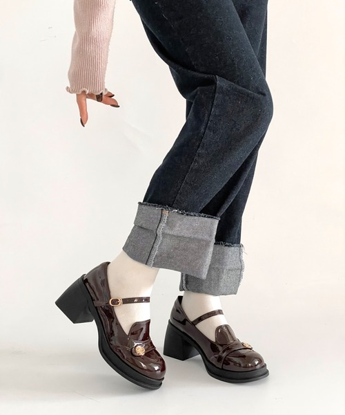 Shoes in Closet(シューズインクローゼット)の「軽量 厚底 ウィングチップ ストラップ ヒール メリージェーン 475(ドレスシューズ・レディース・ダークブラウン/ブラック・S/LL/L/M)」の18枚目の写真