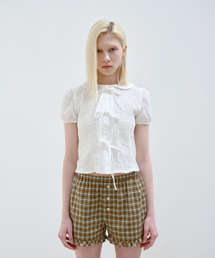 AOPT（アオプト）の「COTTON EMBROIDERY PUFF BLOUSE - WHITE（シャツ/ブラウス）」