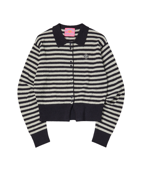 W SPRING BUTTON CARDIGAN [NAVY]