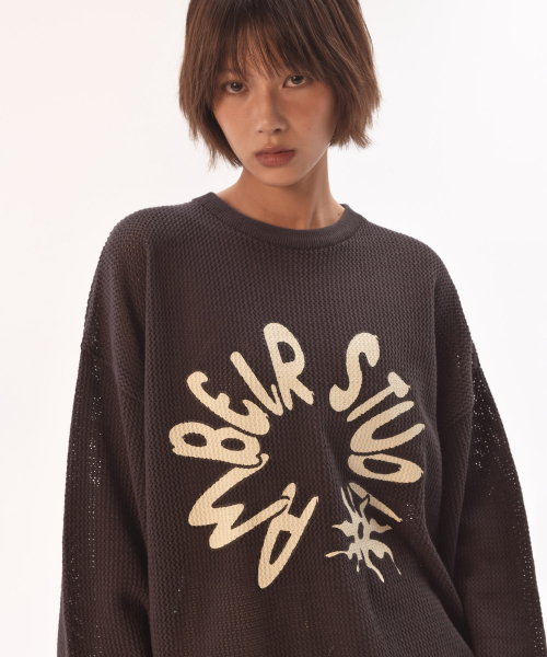 Wisezon Pull‑Over Black Neck Panel Knitted Night AKN601 (Chacol) — трикотажный пуловер