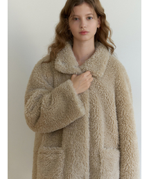 RE_L(���G��)��Begonia fur half coat (beige)(�_�b�t���R�[�g)