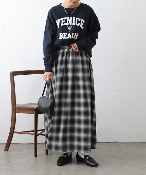 COLONY 2139（コロニートゥーワンスリーナイン）の「オンブレチェックフレアスカート（スカート・レディース・オフホワイト/ブラック・FREE）」の17枚目の写真