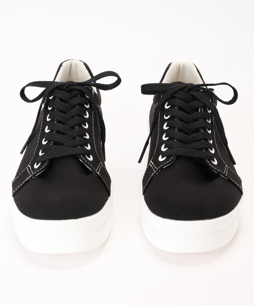 Lace Ladies(レースレディース)の「キャンバス レースアップ ボリューム 厚底 スニーカー(スニーカー・レディース・ブラック/アイボリー・23cm/23.5cm/24cm/25cm/24.5cm)」の11枚目の写真