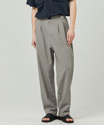 ease（イーズ）の「リネンハーフバンディングパンツ[オーバーサイズフィット]_グレー_男女共用（その他パンツ）」