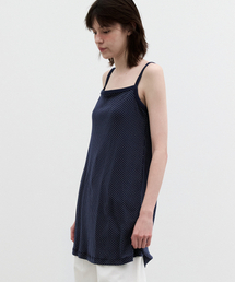 YOUNGOH（ヨンオ）の「Eyelet Dot Layering Jersey Dress Navy（ワンピース）」