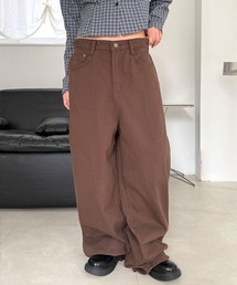 バックポケット コットン バルーン ワイドパンツ