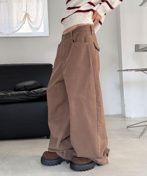 4INT.(フォイント)の「バックポケット コットン バルーン ワイドパンツ(その他パンツ・レディース・ライトカーキ/ブラウン/ブラック/ベージュ/ネイビー・S/L/M)」の16枚目の写真