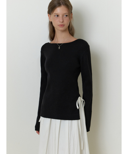 RE_L(リエル)の「Sevilla boat knit (black)(ニット/セーター・レディース・その他・FREE)」の1枚目の写真