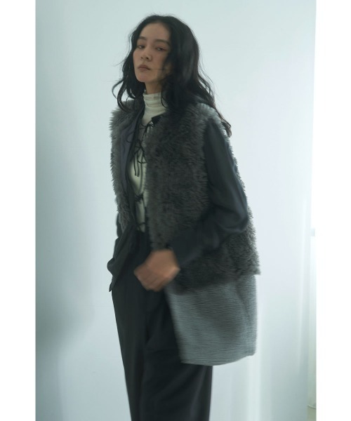 marjour（マージュール）の「BOA PANEL VEST（ベスト・レディース・ブラウン/グレー・M）」の12枚目の写真