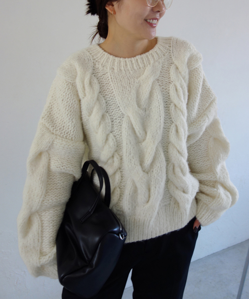 81BRANCA/ハチイチブランカ SLOBE別注 ケーブルハンドニット（ニット