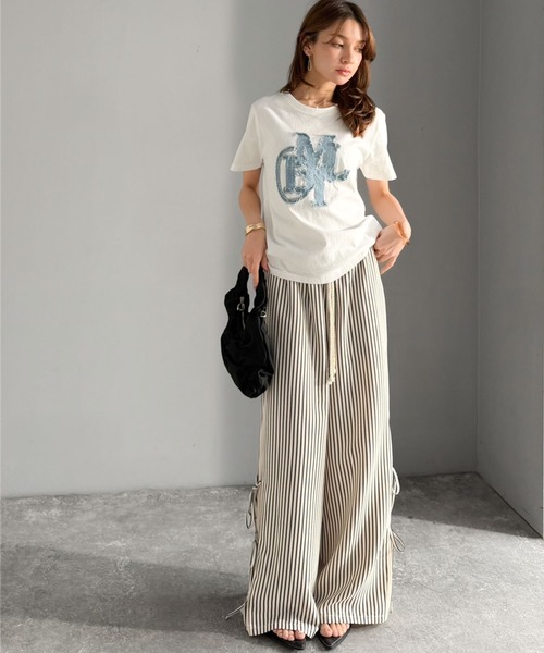 mily bilet（ミウィビレット）の「【mily bilet】トレンドのスポーティーMIXを叶える1本♪サイドリボンタイ 切り替えイージーパンツ（その他パンツ・レディース・ブラック/チャコールグレー×ブラック/ホワイト×ブラック/ホワイト×ブラウン・LARGE/MEDIUM/SMALL/X-LARGE）」の18枚目の写真