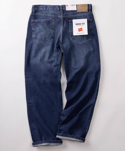 HANES(ヘインズ)の「【78】【Hanes/ヘインズ】ワイドフィット ストレート デニムパンツ/ジーンズ/アメカジ【新色USED風ブラック追加】(デニムパンツ・メンズ・ライトブルー/ワンウォッシュ/ブルー/ブラック・L/M/S/XL)」の3枚目の写真