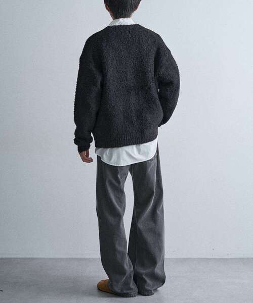 CRAFT STANDARD BOUTIQUE(クラフトスタンダードブティック)の「フェザーモールニットカーディガン<ホームケア可能>(カーディガン/ボレロ・メンズ・カーキ/ベージュ/ブラック・M/L/XL)」の22枚目の写真