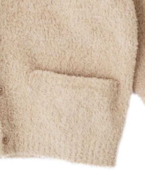 CRAFT STANDARD BOUTIQUE(クラフトスタンダードブティック)の「フェザーモールニットカーディガン<ホームケア可能>(カーディガン/ボレロ・メンズ・カーキ/ベージュ/ブラック・M/L/XL)」の9枚目の写真