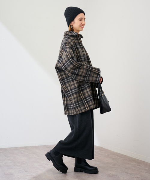 FRAMeWORK(フレームワーク)の「PRIMAチェックコート(ステンカラーコート・レディース・ブラック・36/38)」の17枚目の写真