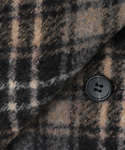 FRAMeWORK(フレームワーク)の「PRIMAチェックコート(ステンカラーコート・レディース・ブラック・36/38)」の13枚目の写真