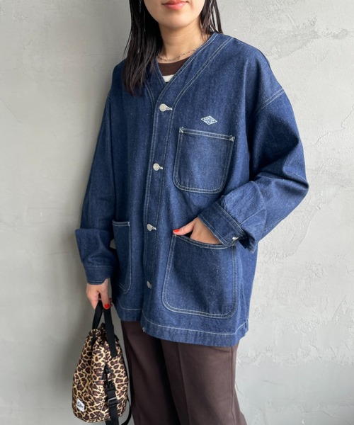 DANTON（ダントン）の「【WEB限定】[DANTON/ダントン] 11oz Vネックデニムジャケット（デニムジャケット・レディース・インディゴブルー・40/38）」の5枚目の写真