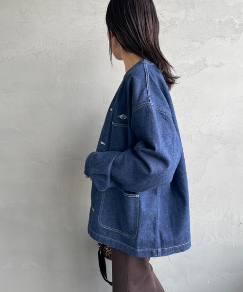 DANTON（ダントン）の「【WEB限定】[DANTON/ダントン] 11oz Vネックデニムジャケット（デニムジャケット・レディース・インディゴブルー・40/38）」の6枚目の写真
