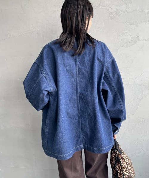 DANTON（ダントン）の「【WEB限定】[DANTON/ダントン] 11oz Vネックデニムジャケット（デニムジャケット・レディース・インディゴブルー・40/38）」の7枚目の写真