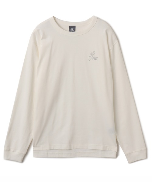 NEW BALANCE(ニューバランス)の「New Balance Shohei Signature Heavy oz LS T-Shirt / ニューバランス オオタニ ショウヘイ シグネチャーヘビーオンスロングスリーブ Tシャツ(Tシャツ/カットソー・メンズ・ライトブルー/ブラック/ホワイト・M/L/XL/S)」の2枚目の写真