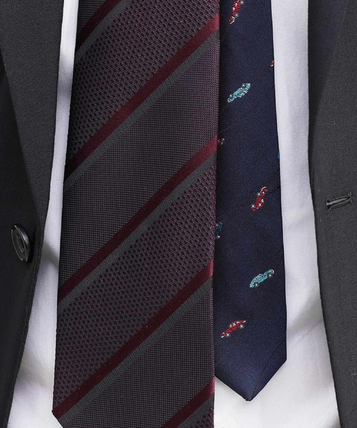 TAKEO KIKUCHI(タケオキクチ)の「【BOXセット】クラシックシャドーストライプ ネクタイ&タイバー(ネクタイ・メンズ・ネイビー/グリーン/ボルドー・00)」の4枚目の写真