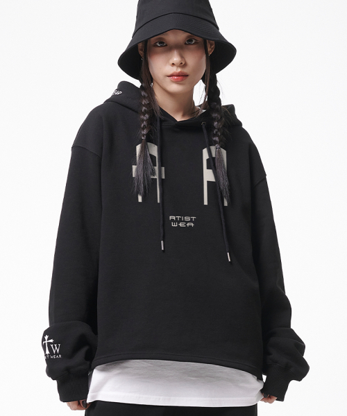 ARTISTWEAR（アーティストウェア）の「[ATW] フェイスコードイージーフード（パーカー・レディース・ブラック/グレー・MEDIUM/LARGE/X-LARGE/XX-LARGE）」の3枚目の写真