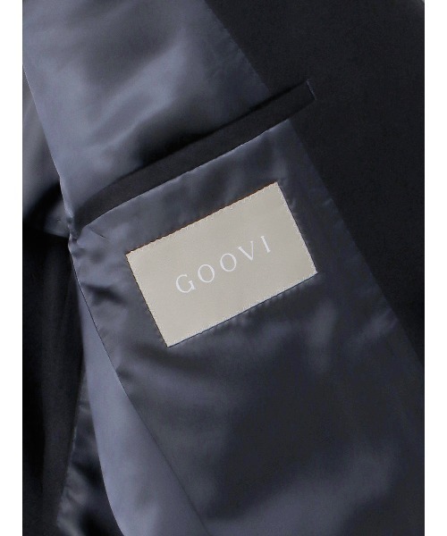 SUIT SQUARE(スーツスクエア)の「GOOVI ダブルブレストジャケット カレッジフラノ 無地(テーラードジャケット・メンズ・ネイビー・1/2)」の8枚目の写真