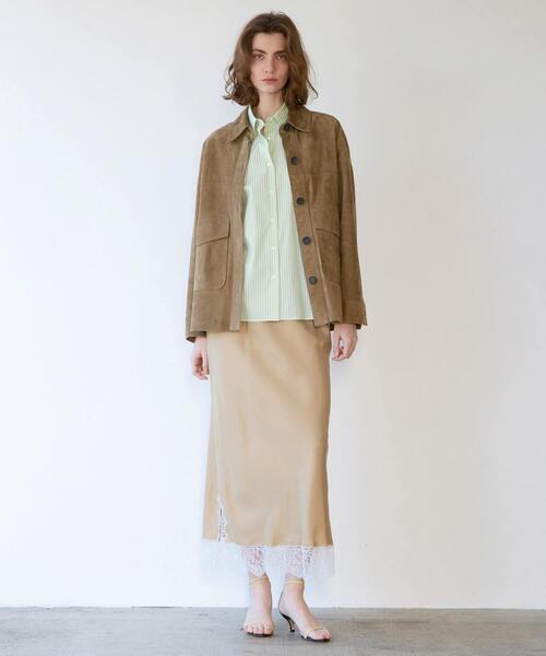 martinique（マルティニーク）の「リバーレースバイヤススカート（スカート・レディース・キャメル/ブラック・FREE）」の5枚目の写真