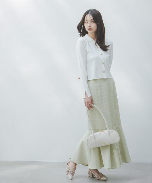 PROPORTION BODY DRESSING(プロポーションボディドレッシング)の「スプリングツイードマーメイドスカート / 1216120102(スカート・レディース・イエロー/ブラック・P/S/MEDIUM)」の1枚目の写真