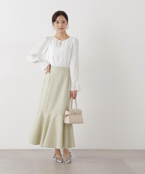 PROPORTION BODY DRESSING(プロポーションボディドレッシング)の「スプリングツイードマーメイドスカート / 1216120102(スカート・レディース・イエロー/ブラック・P/S/MEDIUM)」の12枚目の写真